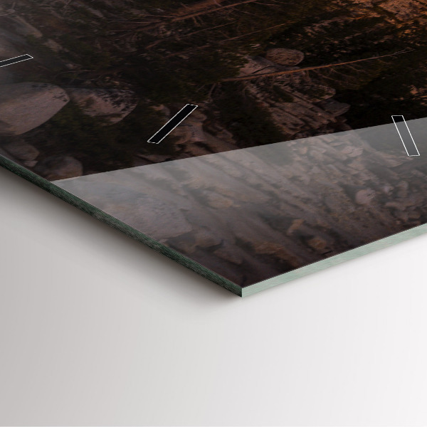 Ceas pătrat de perete din sticlă Drumul stâncos al lui Yosemite