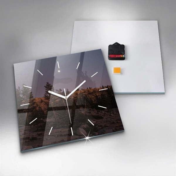 Ceas pătrat de perete din sticlă Drumul stâncos al lui Yosemite