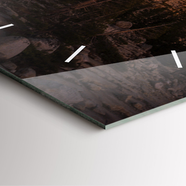 Ceas pătrat de perete din sticlă Drumul stâncos al lui Yosemite