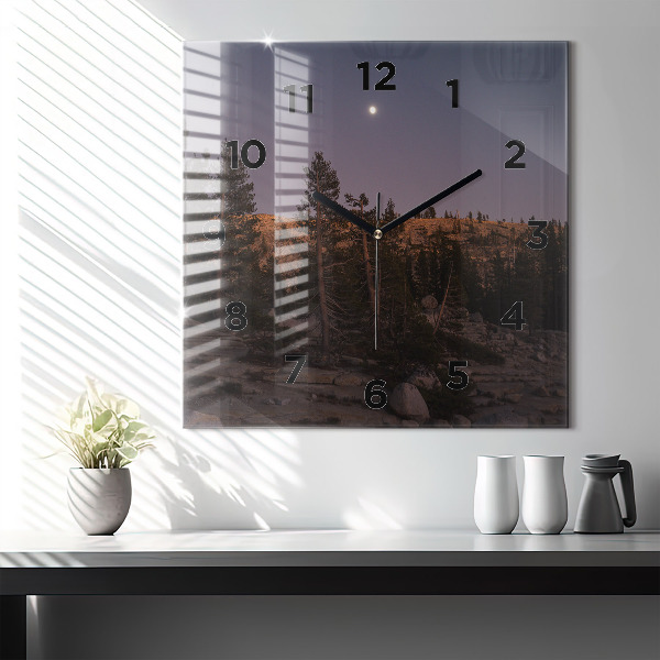 Ceas pătrat de perete din sticlă Drumul stâncos al lui Yosemite