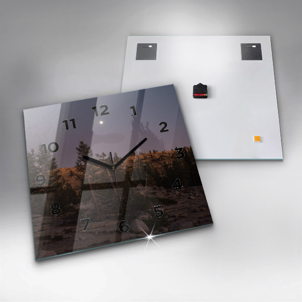 Ceas pătrat de perete din sticlă Drumul stâncos al lui Yosemite