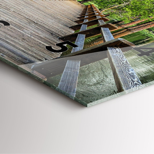 Ceas pătrat de perete din sticlă Pod de lemn Yosemite