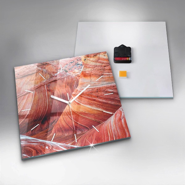 Ceas pătrat de perete din sticlă Marele Canion pitoresc