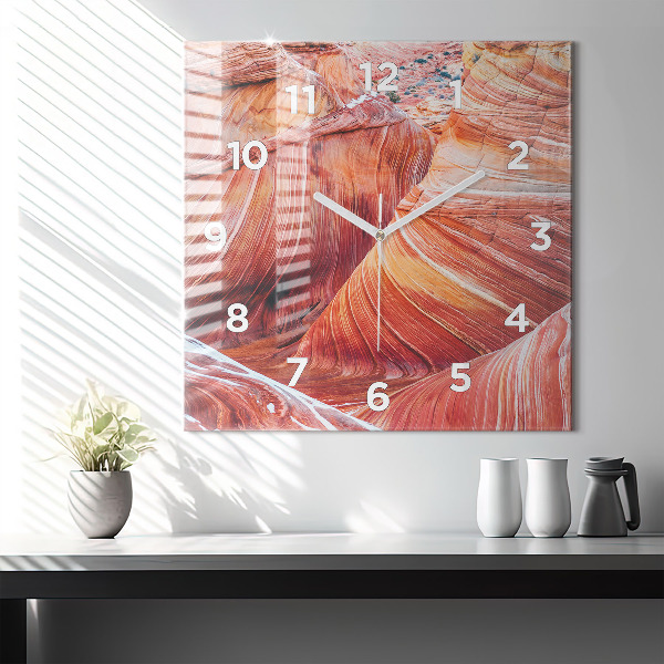 Ceas pătrat de perete din sticlă Marele Canion pitoresc