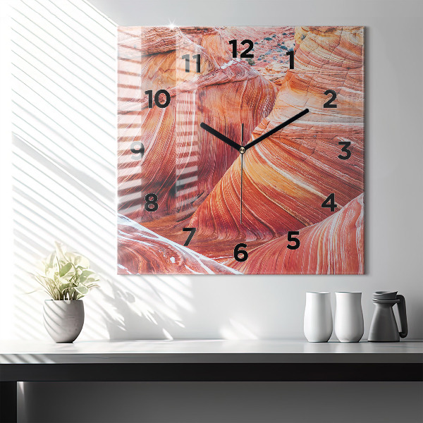 Ceas pătrat de perete din sticlă Marele Canion pitoresc