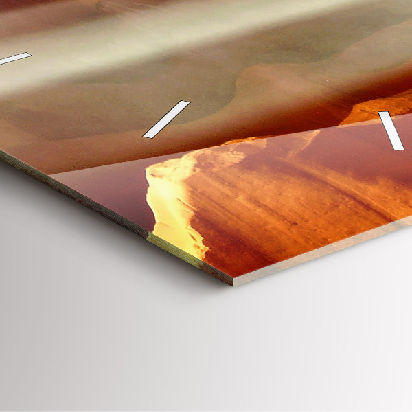 Ceas pătrat de perete din sticlă Canionul deșertului