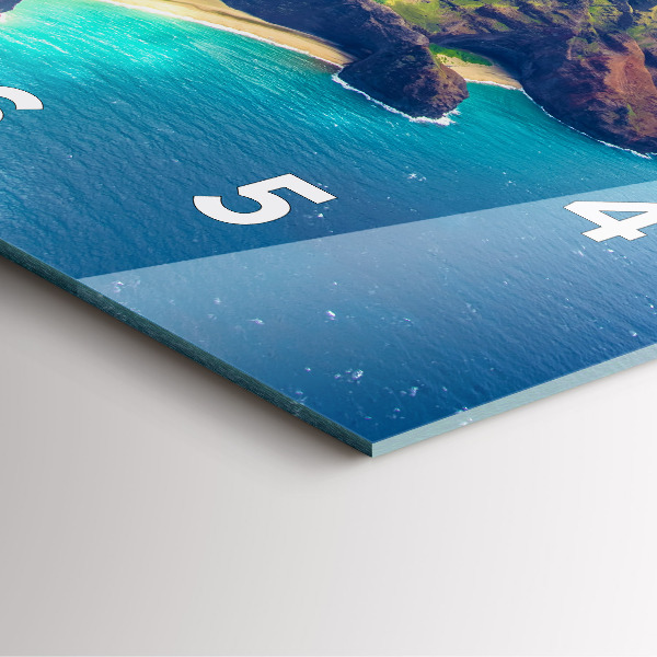 Ceas pătrat de perete din sticlă Marea în Hawaii