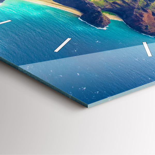 Ceas pătrat de perete din sticlă Marea în Hawaii