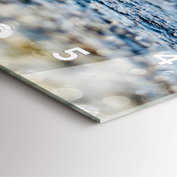 Ceas pătrat de perete din sticlă Fotografia cu apă