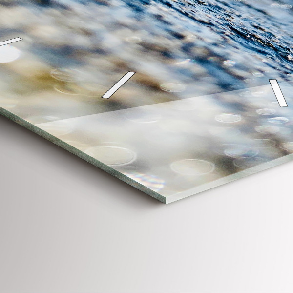 Ceas pătrat de perete din sticlă Fotografia cu apă