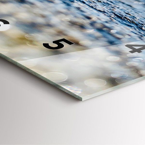 Ceas pătrat de perete din sticlă Fotografia cu apă