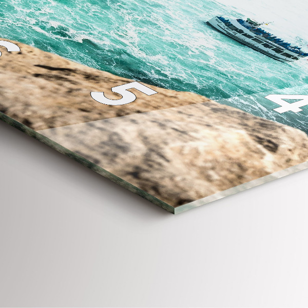 Ceas pătrat de perete din sticlă Barcă și Niagara