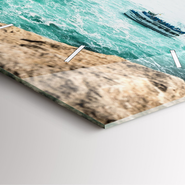 Ceas pătrat de perete din sticlă Barcă și Niagara