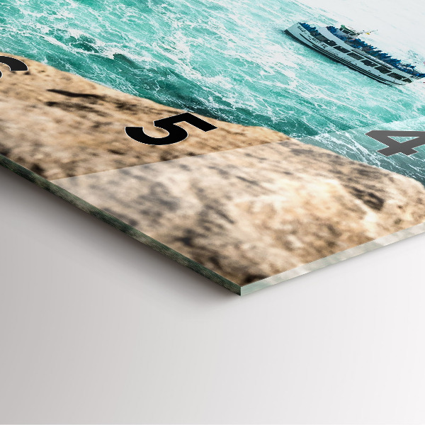 Ceas pătrat de perete din sticlă Barcă și Niagara