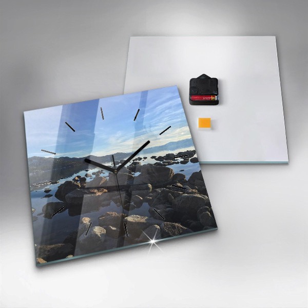 Ceas pătrat de perete din sticlă Vedere la mare