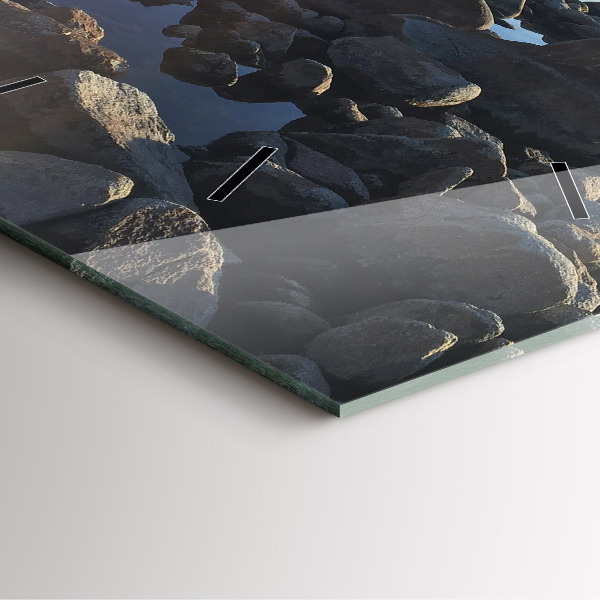 Ceas pătrat de perete din sticlă Vedere la mare