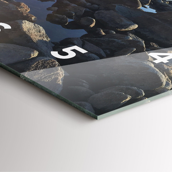 Ceas pătrat de perete din sticlă Vedere la mare