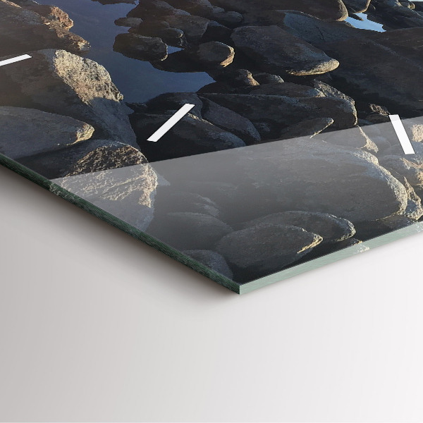 Ceas pătrat de perete din sticlă Vedere la mare