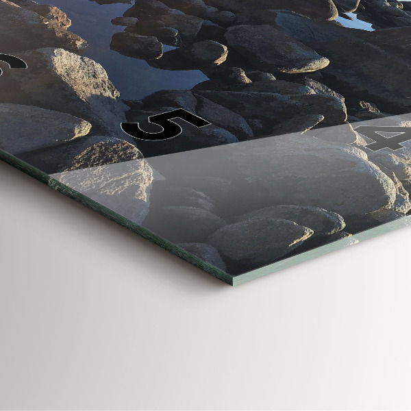 Ceas pătrat de perete din sticlă Vedere la mare