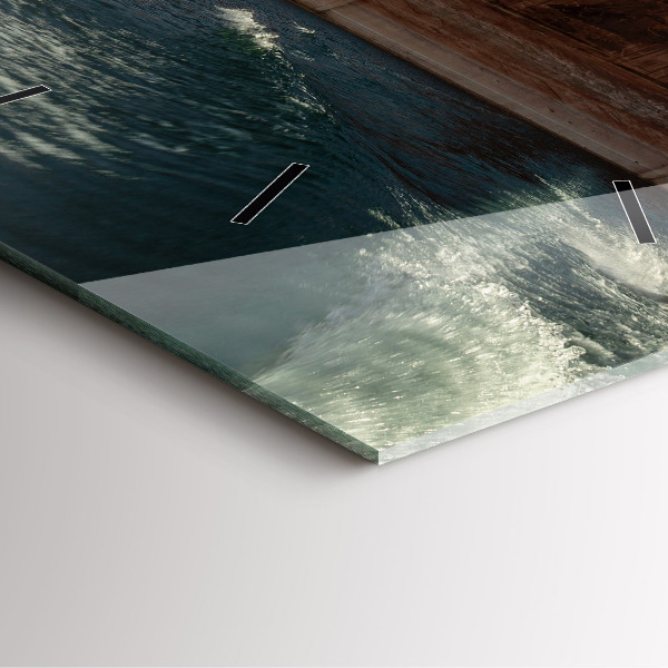 Ceas pătrat de perete din sticlă Persoană schi nautic