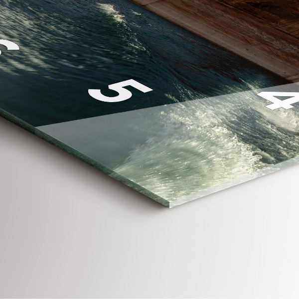 Ceas pătrat de perete din sticlă Persoană schi nautic