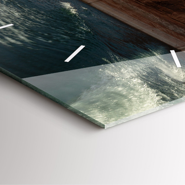 Ceas pătrat de perete din sticlă Persoană schi nautic