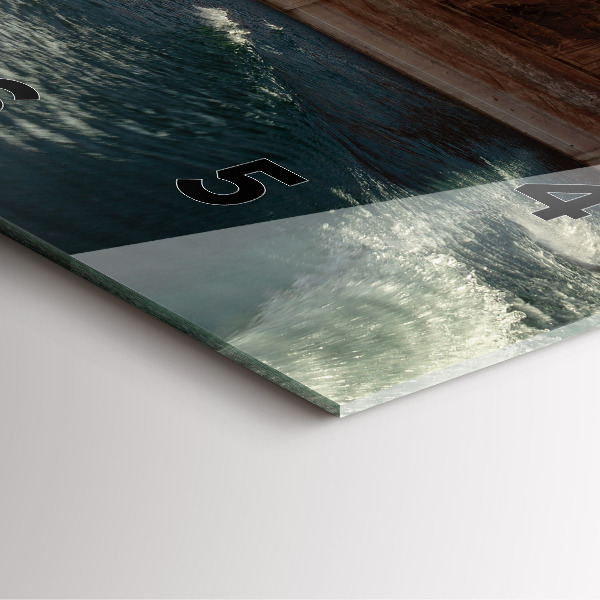 Ceas pătrat de perete din sticlă Persoană schi nautic