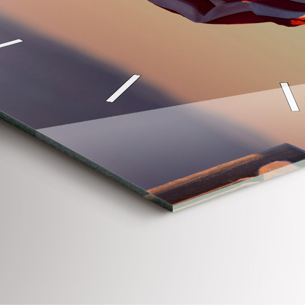 Ceas pătrat de perete din sticlă Steagul SUA care arborează