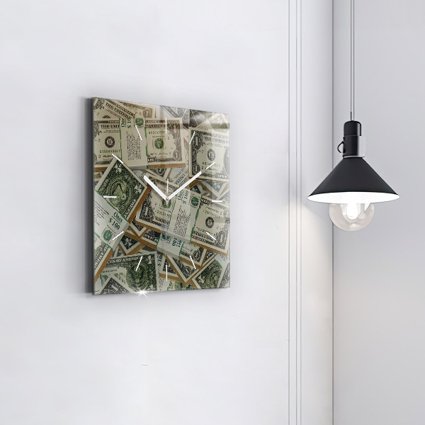 Ceas pătrat de perete din sticlă 1 dolar american