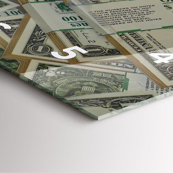 Ceas pătrat de perete din sticlă 1 dolar american