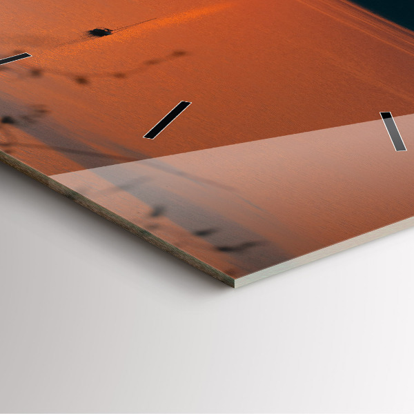 Ceas pătrat de perete din sticlă Lacul Balaton seara