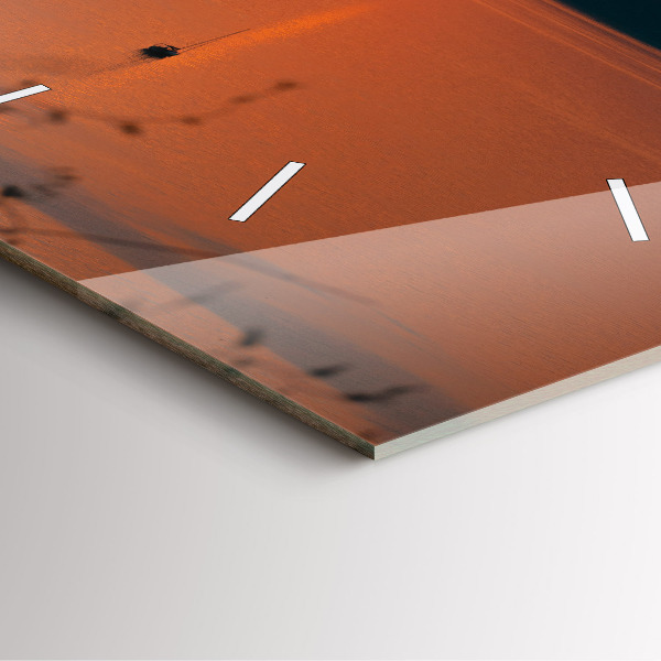 Ceas pătrat de perete din sticlă Lacul Balaton seara