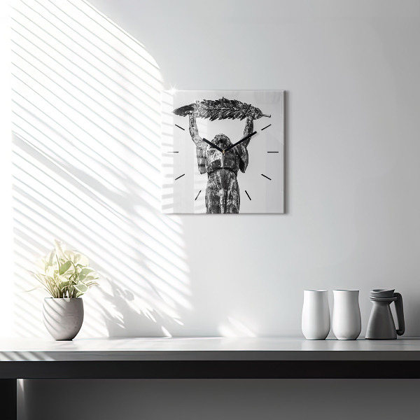 Ceas pătrat de perete din sticlă Statuia Libertății din Budapesta