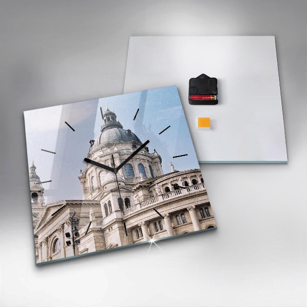 Ceas pătrat de perete din sticlă Sf. Bazilica Ştefan