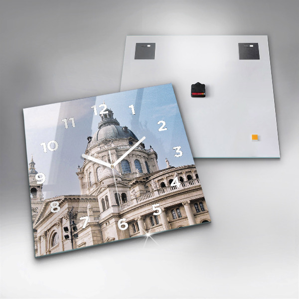 Ceas pătrat de perete din sticlă Sf. Bazilica Ştefan