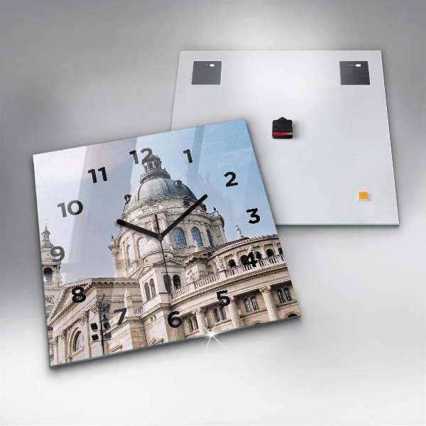 Ceas pătrat de perete din sticlă Sf. Bazilica Ştefan