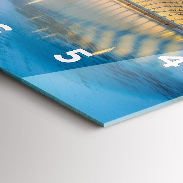 Ceas pătrat de perete din sticlă Orașul apus de soare