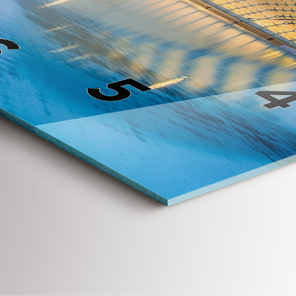 Ceas pătrat de perete din sticlă Orașul apus de soare