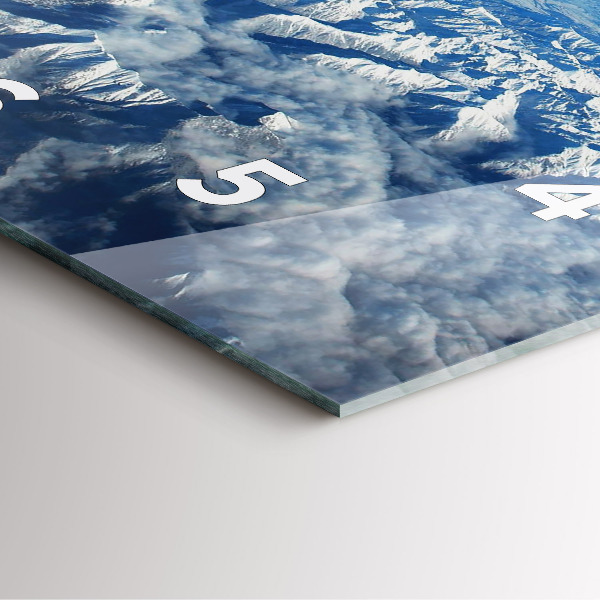 Ceas pătrat de perete din sticlă Peisaj din Munții Pirinei