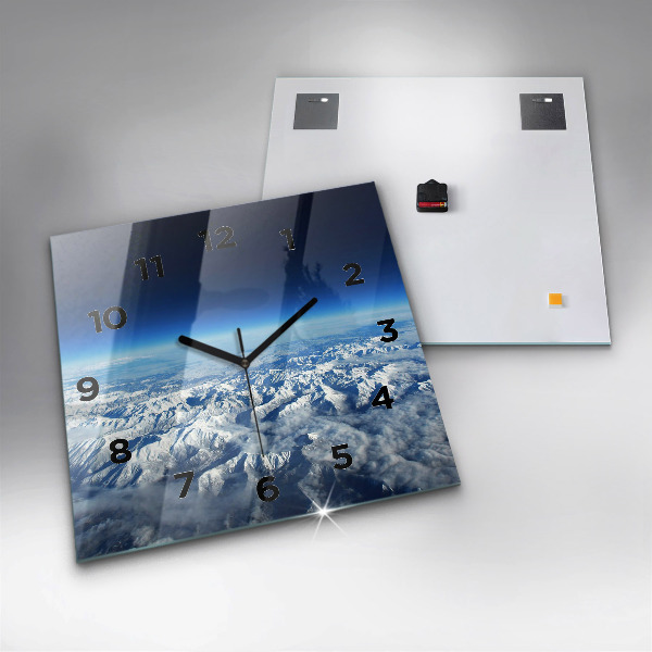 Ceas pătrat de perete din sticlă Peisaj din Munții Pirinei