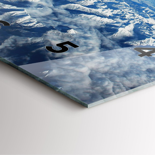 Ceas pătrat de perete din sticlă Peisaj din Munții Pirinei