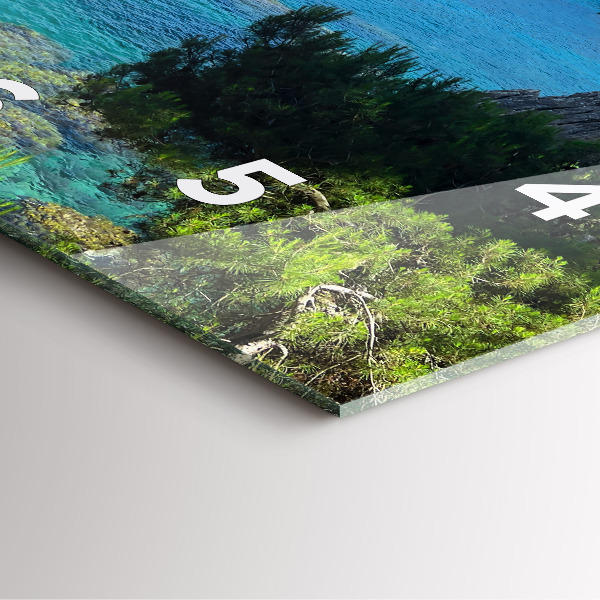 Ceas pătrat de perete din sticlă Coasta Costa Brava