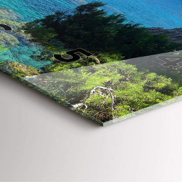 Ceas pătrat de perete din sticlă Coasta Costa Brava