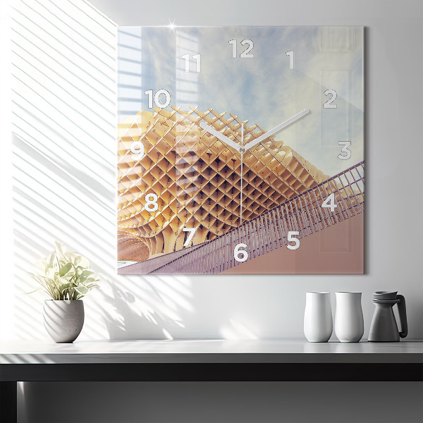 Ceas pătrat de perete din sticlă Belvedere din Sevilla