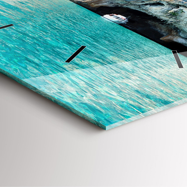 Ceas pătrat de perete din sticlă Peștera subacvatică