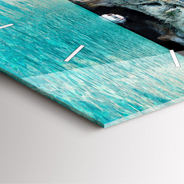 Ceas pătrat de perete din sticlă Peștera subacvatică