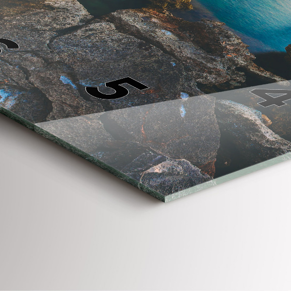 Ceas pătrat de perete din sticlă Peisaj maritim