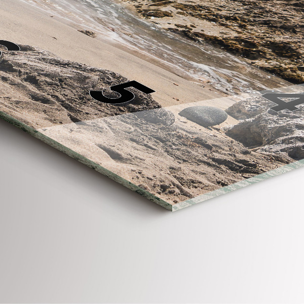 Ceas pătrat de perete din sticlă Vedere la Marea Mediterană