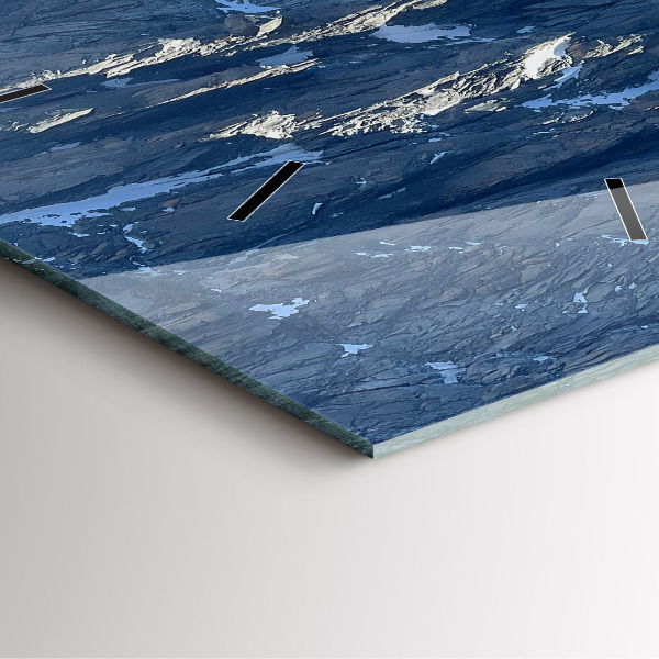 Ceas pătrat de perete din sticlă Munții Alpi iarna