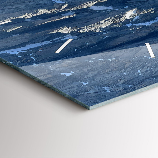 Ceas pătrat de perete din sticlă Munții Alpi iarna